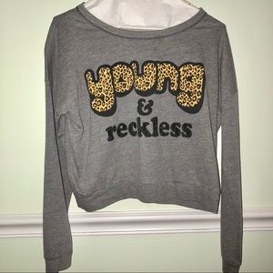 young & reckless long sleeve shirt sweater gray
